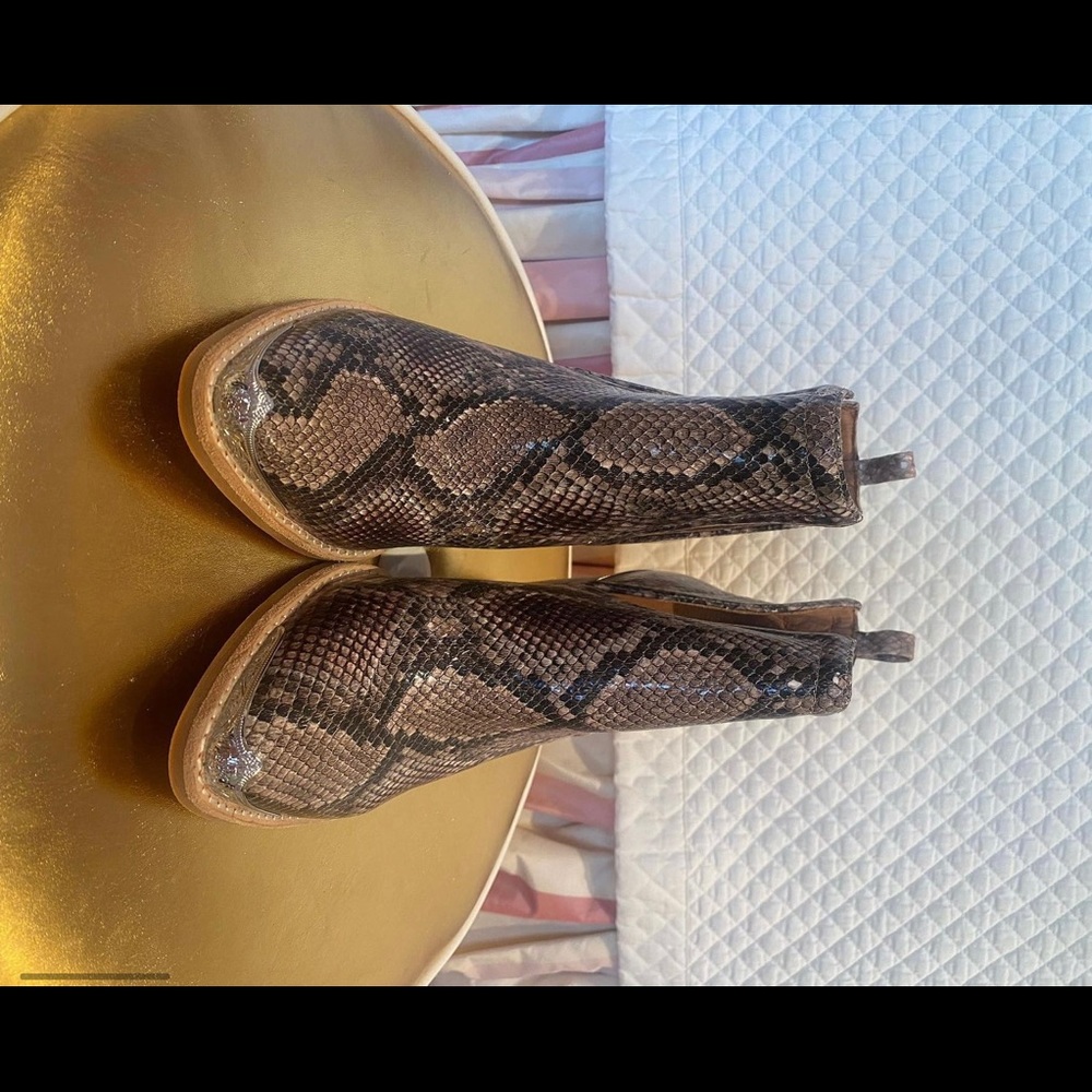 Jeffrey Campbell snakeskin booties. - Picture 1 of 2